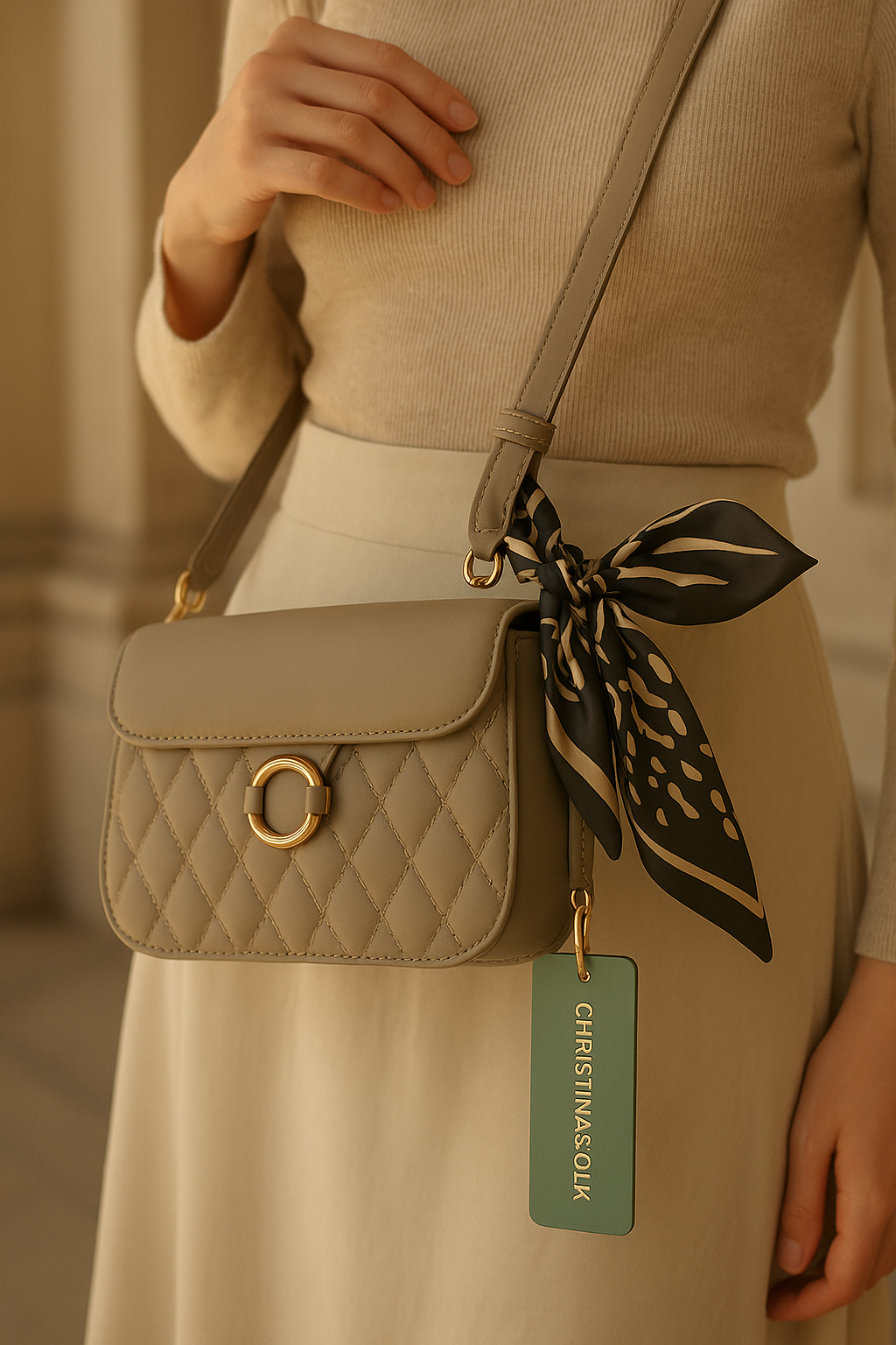 Christina & OLK Luxury Women Bags (Beige, Black, Pink, Brown and Khaki Colors) 8514