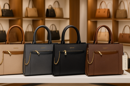 Cancrlisa & CR 8014 Luxury hand Bag (Black, Coffee, Gray, Dark Blue and Mud Colors) 7269
